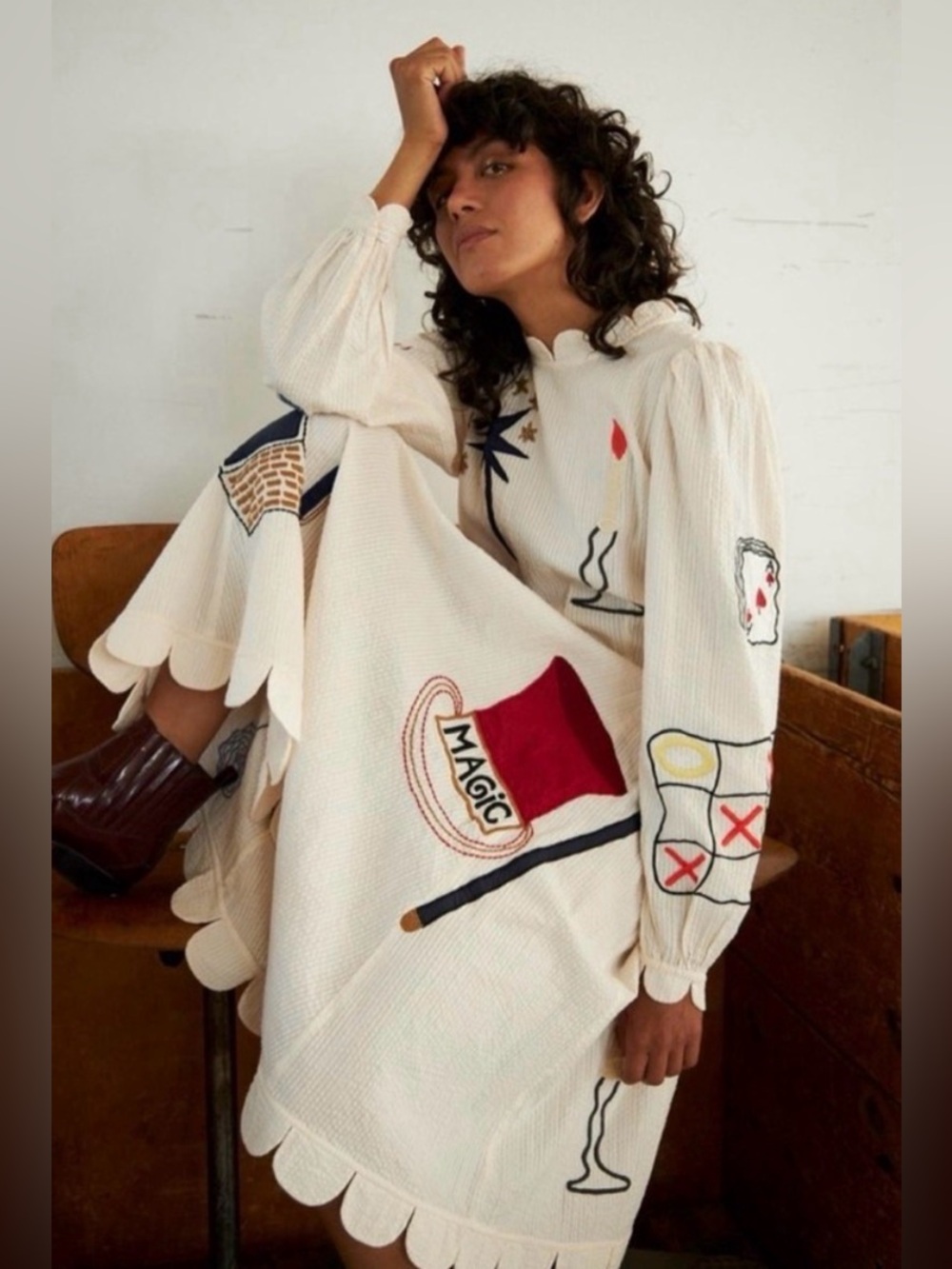 Stella nova seersucker magic Katara Handcrafted Midi Dress